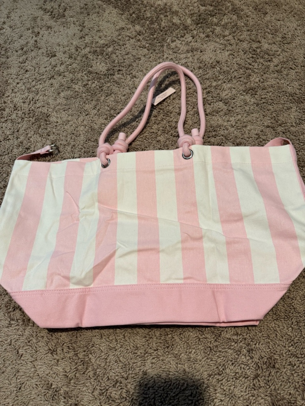 Victoria's Secret Heritage Stripe Rope Handle Tote Bag - Picture 9 of 10